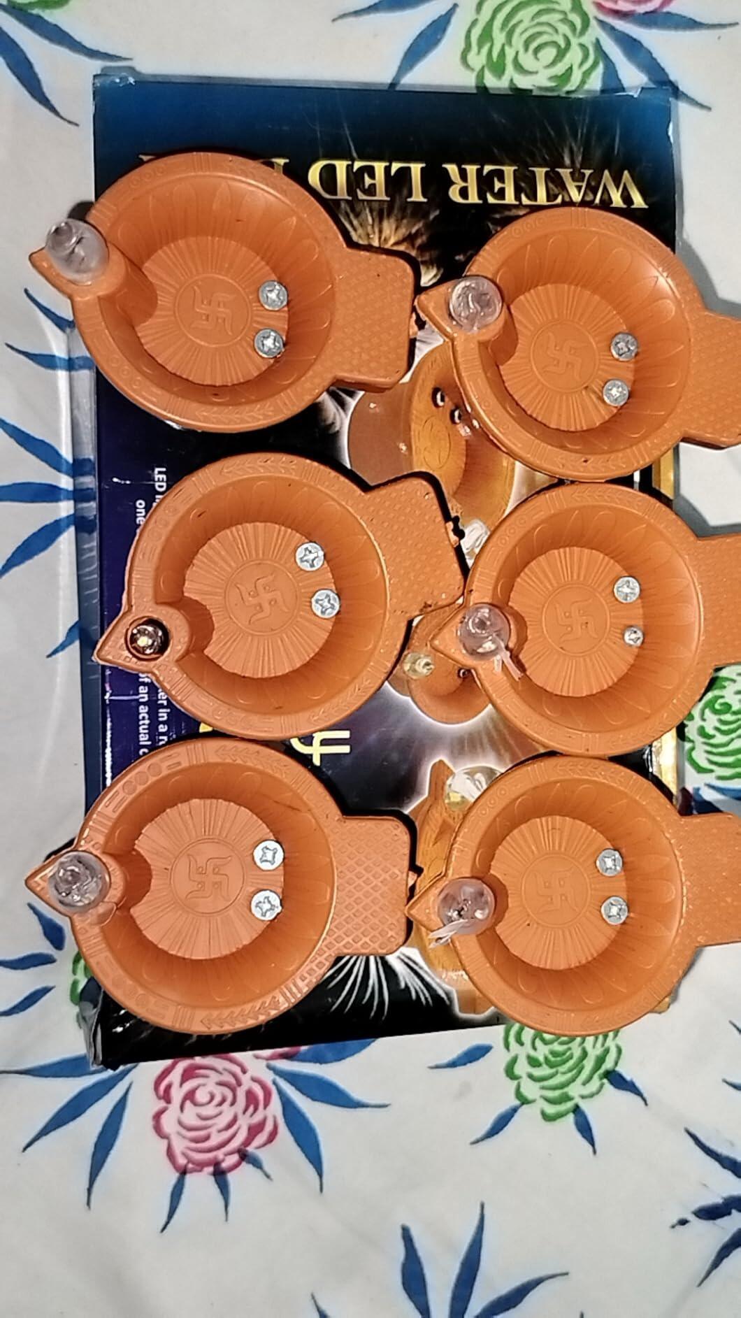 Water Sensor LED Diyas (Pack of 12) – Smart E-Diya with Water Glow Tech