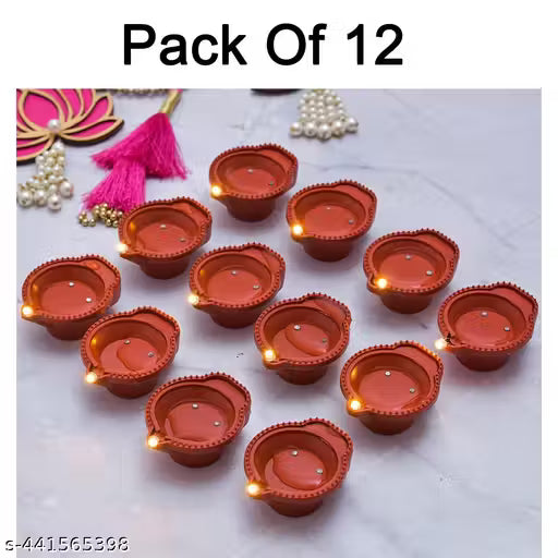 Water Sensor LED Diyas (Pack of 12) – Smart E-Diya with Water Glow Tech